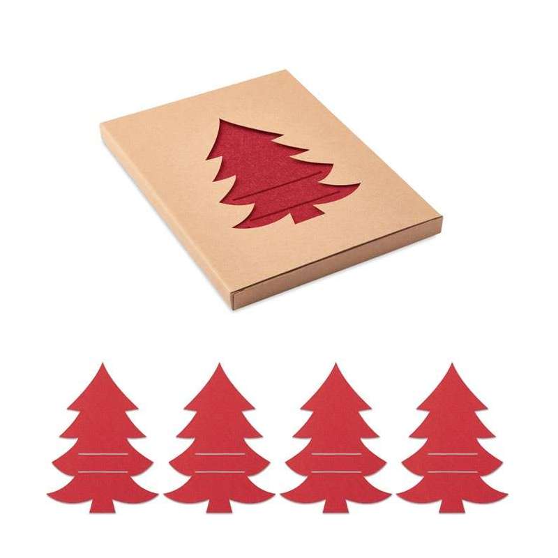 4er Set RPET Besteckhalter im Weihnachtsbaum-Design 16x2x21cm - Weihnachtsaccessoire zu Großhandelspreisen 4er Set RPET Besteckhalter im Weihnachtsbaum-Design 16x2x21cm - Weihnachtsaccessoire zu Großhandelspreisen