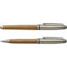 Parure de stylo bille et roller en bambou Addie - Parure de stylos à prix grossiste