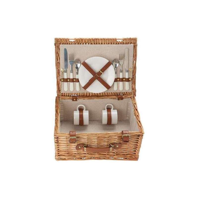 Effie 2-person wicker picnic basket - Picnic accessory at wholesale prices
