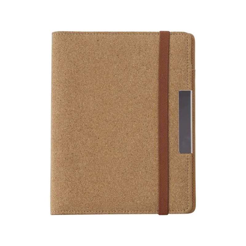 Conferenziere in sughero con placca metallica e taccuino - Relatore a prezzi all'ingrosso