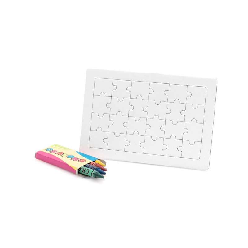 Puzzle blanco 24 piezas con 4 ceras - Juegos y juguetes a precios de mayorista Puzzle blanco 24 piezas con 4 ceras - Juegos y juguetes a precios de mayorista
