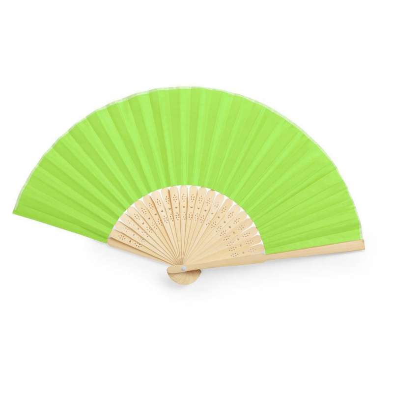Bamboo and polyester fan - glass identifier at wholesale prices