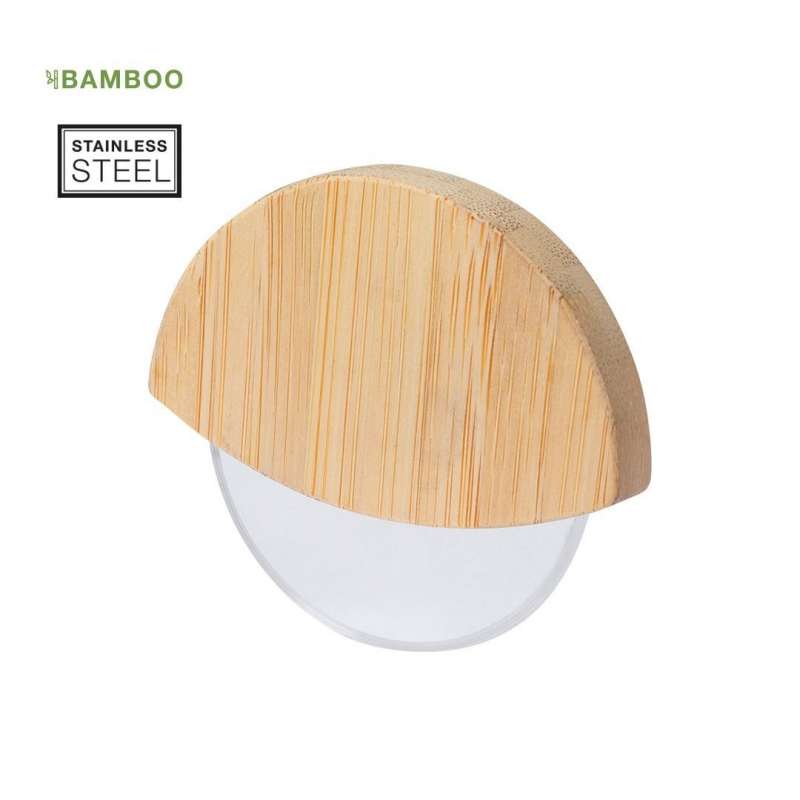 Tagliapizza con manico in bambù 30 cm - Ruota per pizza a prezzi all'ingrosso Tagliapizza con manico in bambù 30 cm - Ruota per pizza a prezzi all'ingrosso