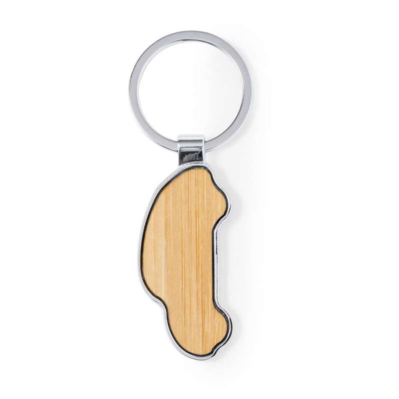 Llavero elegante en bambú y metal cromado - Llavero de madera a precios de mayorista Llavero elegante en bambú y metal cromado - Llavero de madera a precios de mayorista