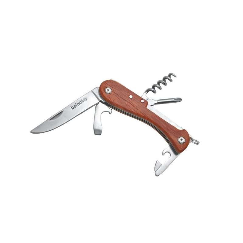 Barrow' multifunction knife, 7 functions, padouk wood - Camping equipment at wholesale prices