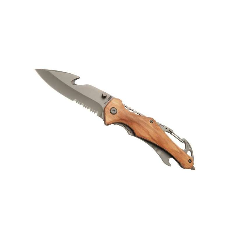 divEmergency' safety knife, olive wood/divbr/ - Belt cutter at wholesale prices
