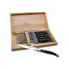 Set of 6 Laguiole table knives, horn - table knife at wholesale prices