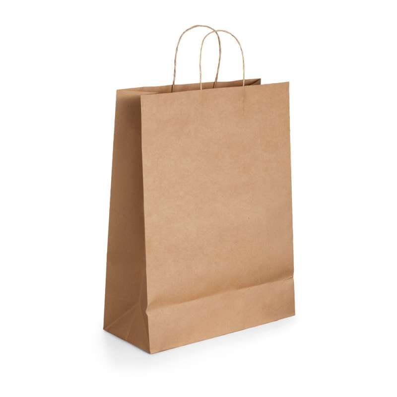Papieren kraft tas 8 x 23 x 18 cm - Natuurlijke tas tegen groothandelsprijzen Papieren kraft tas 8 x 23 x 18 cm - Natuurlijke tas tegen groothandelsprijzen
