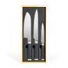 Set 3 couteaux type japonais en coffret - Couteau de cuisine à prix de gros