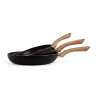 Juego de 3 sartenes piedra y madera - Utensilio de cocina a precios de mayorista Juego de 3 sartenes piedra y madera - Utensilio de cocina a precios de mayorista