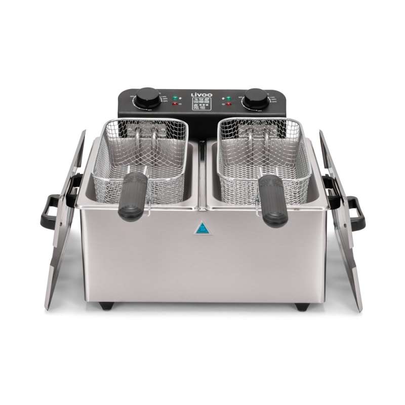 Dobbelt frityrgryde 2 x 3 L i rustfrit stål - Husholdningsapparat tilbehør til engrospris