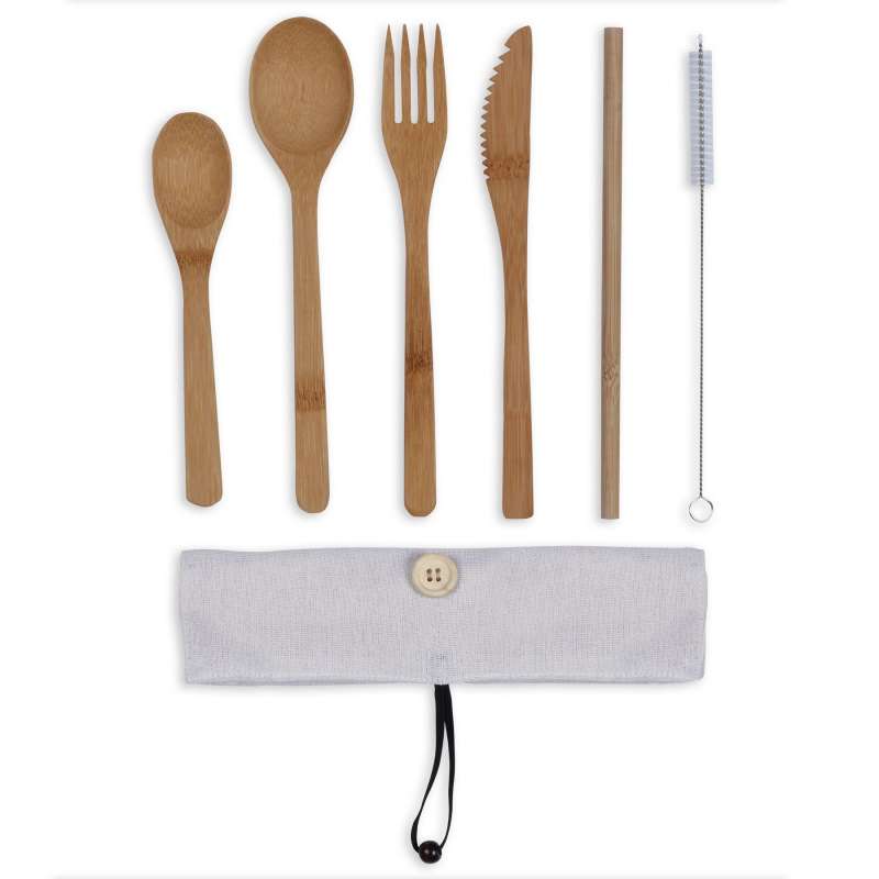 Bamboo cutlery set - Covered at wholesale prices