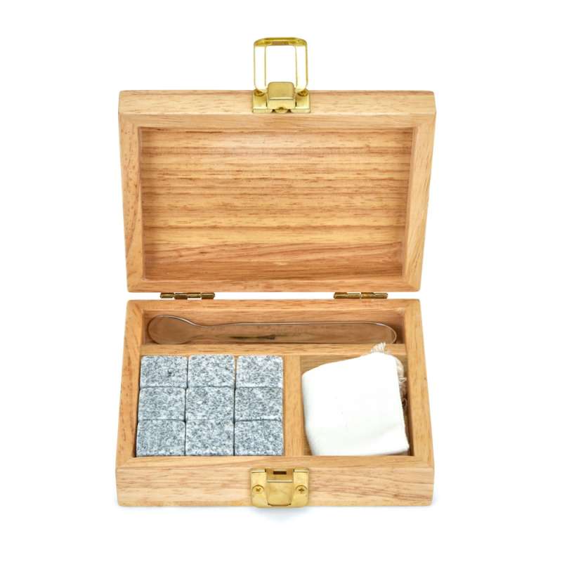 Granit-Eiswürfelset mit Holzkiste 13,3 cm - Produkte zu Großhandelspreisen