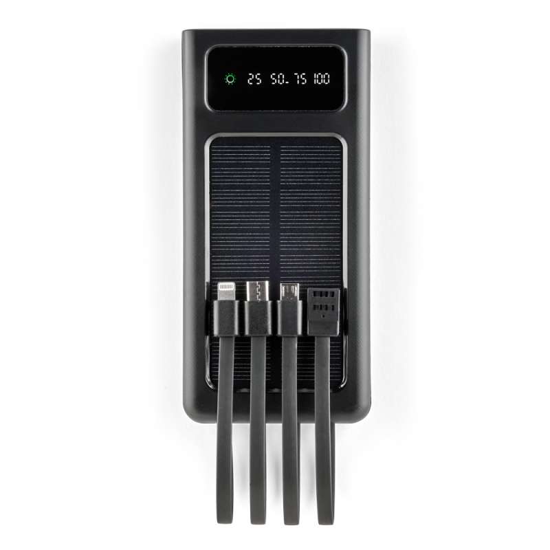 10 000 mAh Solbatteri med 5 Udgange til engrospris - Powerbank / ekstern batteri til engrospris