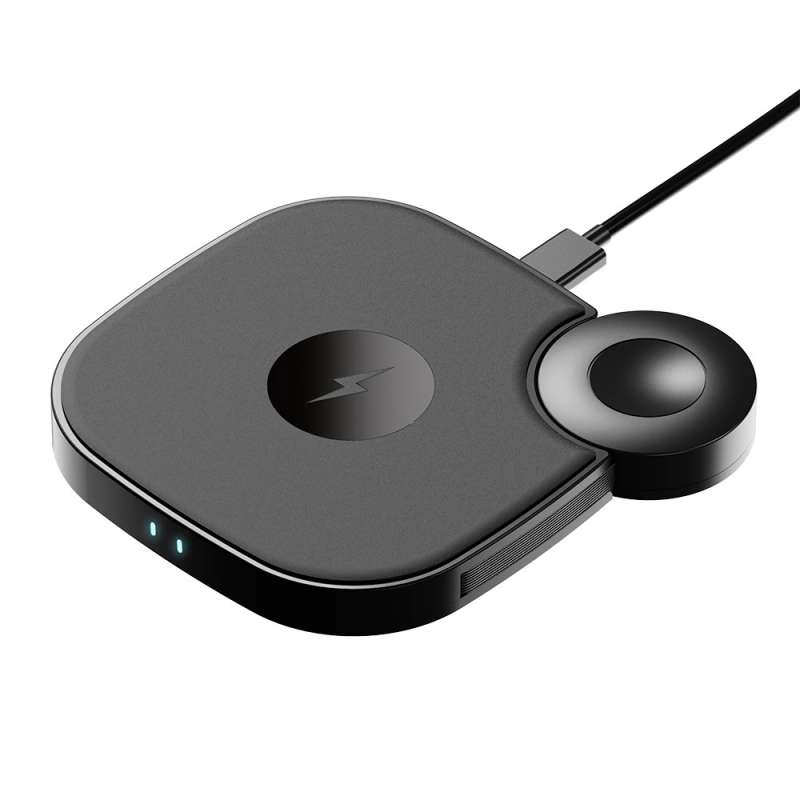 Draadloze 2-in-1 oplader 15W voor smartphone en Apple Watch - Lader tegen groothandelsprijzen