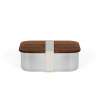 Rvs lunchbox 1250 ml met acaciahoutsluiting - Lunchbox tegen groothandelsprijzen