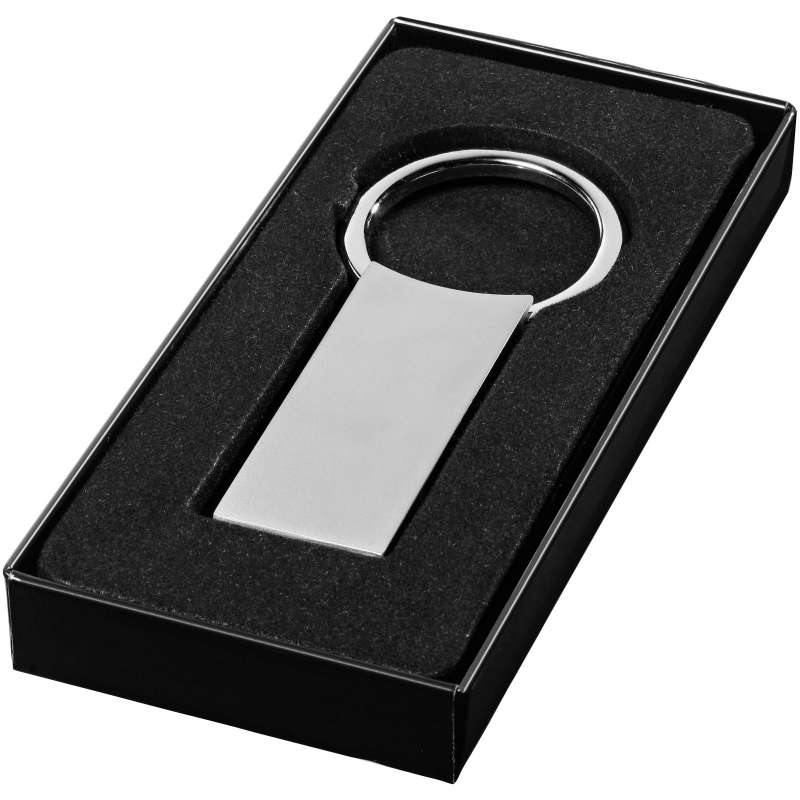 Omar rectangular key ring - Bullet - Metal key ring at wholesale prices
