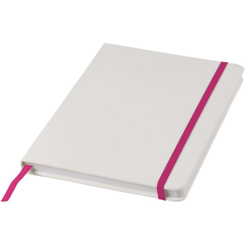 A5 Spectrum white notebook with colored elastic band - Bullet - Notepad at wholesale prices