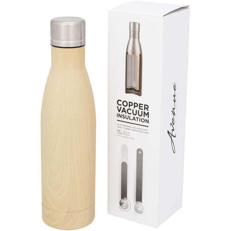 Vasa imitation wood bottle with vacuum insulation and copper coating 500ml - Avenue - Isothermal bottle at wholesale prices