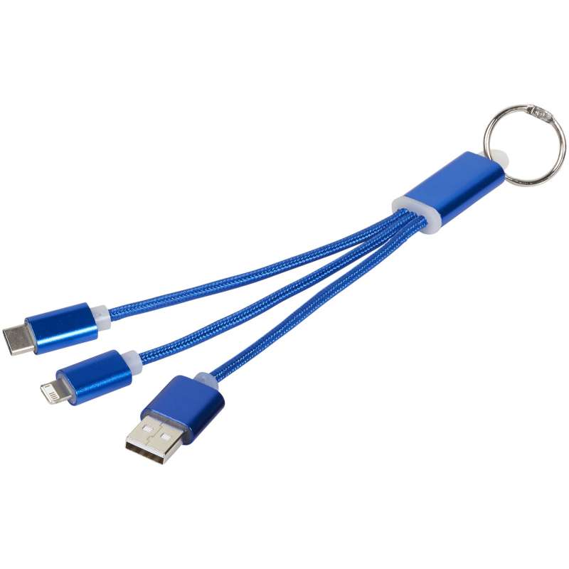 3-in-1 charging cable with Metal key ring - Bullet - Phone accessories at wholesale prices