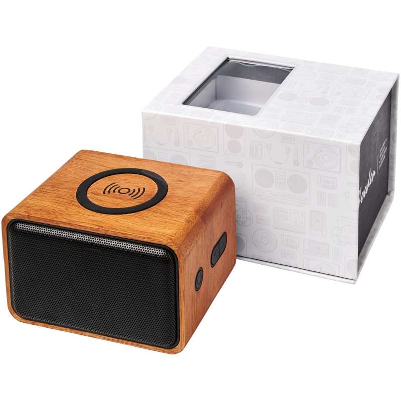 Wooden speaker with induction charger - Avenue - Phone accessories at wholesale prices