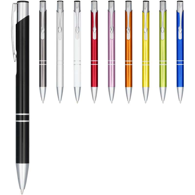 Moneta retractable ballpoint pen in anodized aluminum - Bullet - Ballpoint pen at wholesale prices