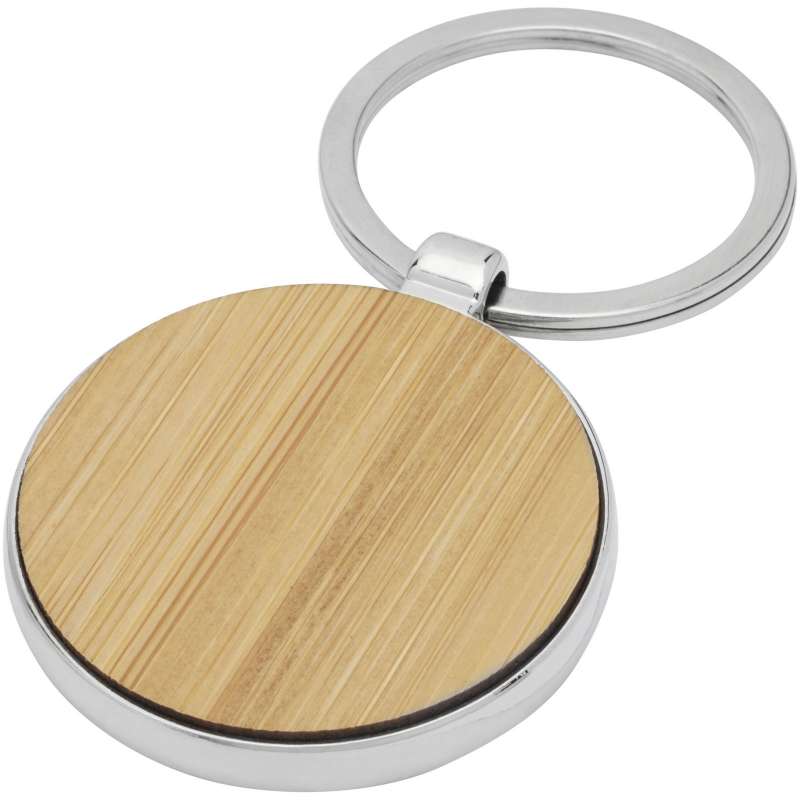 Nino round bambou key ring - Avenue - Recyclable accessory at wholesale prices