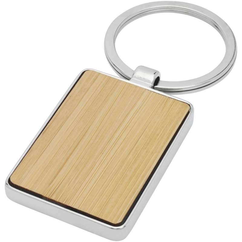 Neta rectangular bambou key ring - Avenue - Recyclable accessory at wholesale prices