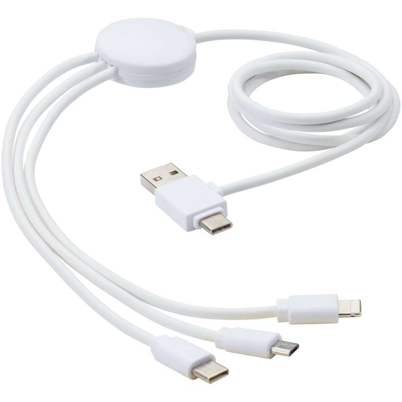 Pure 5-in-1 charging cable with antibacterial additive - Bullet - Charging cable at wholesale prices