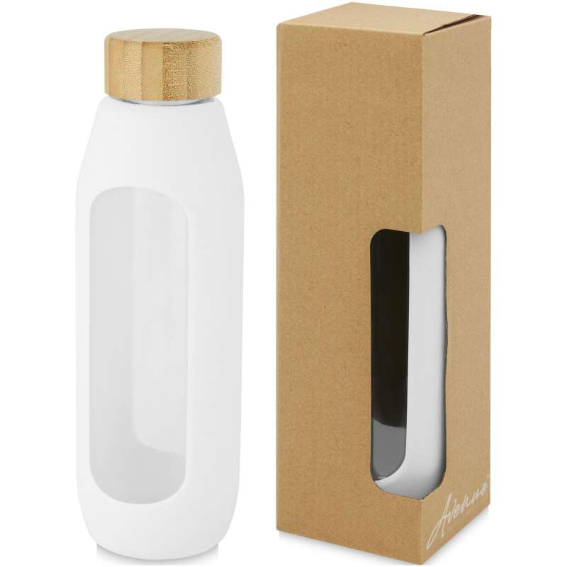 Bouteille Tidan de 600 ml en verre borosilicate avec grip en silicone - Avenue - Accessoire recyclable à prix de gros