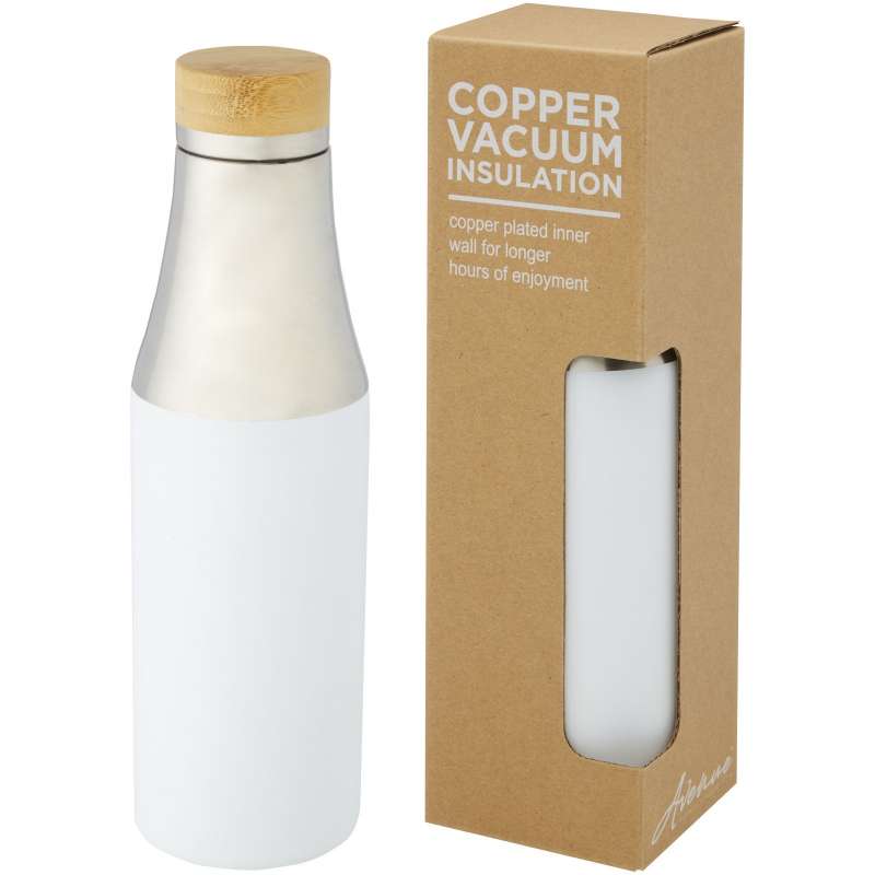 Hulan 540 ml inox bottle with copper and vacuum insulation with bambou lid - Avenue - Recyclable accessory at wholesale prices