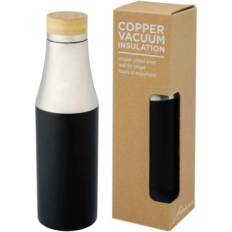 Hulan 540 ml inox bottle with copper and vacuum insulation with bambou lid - Avenue - Recyclable accessory at wholesale prices
