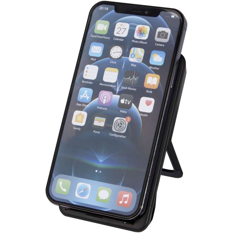 Loop 10 Watts recycled plastique induction charging mat with phone holder - Avenue - Recyclable accessory at wholesale prices
