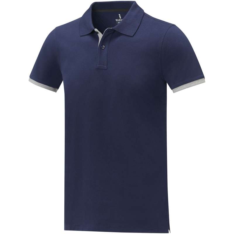 Morgan two-tone short-sleeved polo shirt for men - Organic polo shirt at wholesale prices