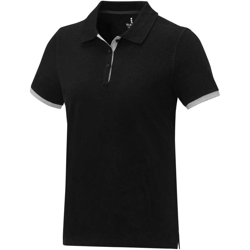Morgan two-tone short-sleeved polo shirt for women - Organic polo shirt at wholesale prices