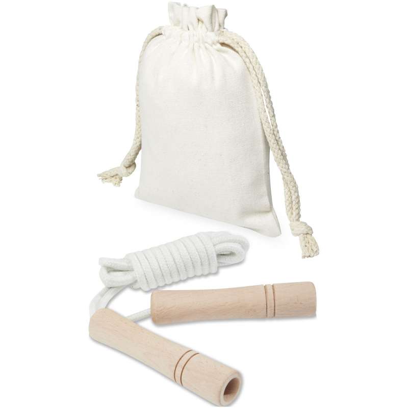 Denise wooden skipping rope in coton pouch - Skipping rope at wholesale prices