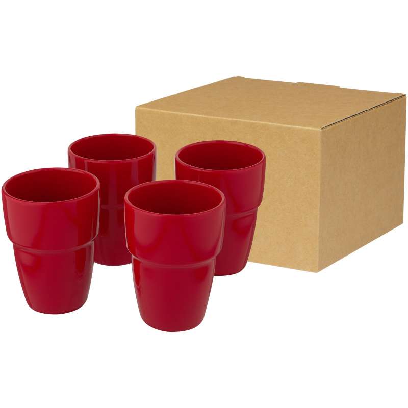 Staki gift box of 4 stackable mugs 280 ml - Recyclable accessory at wholesale prices