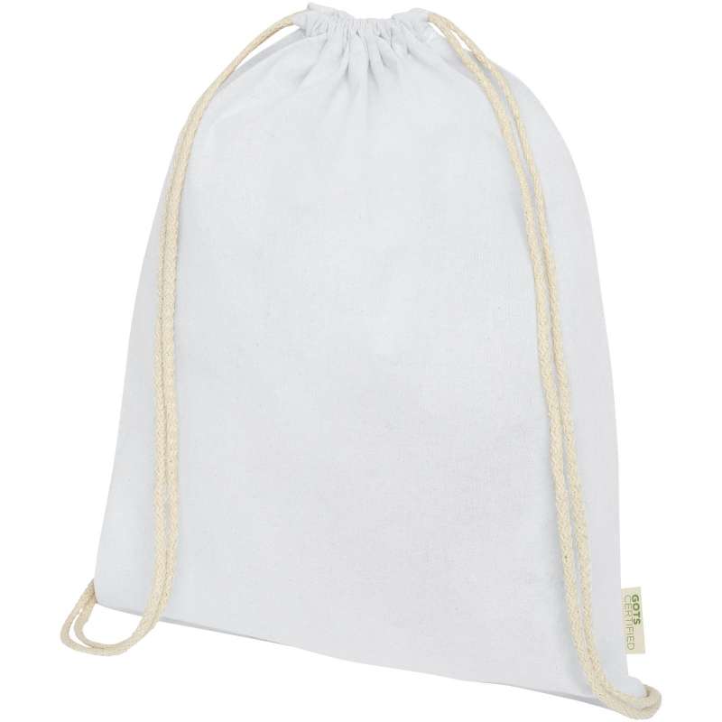 Drawstring backpack in Orissa 140 g/m² GOTS organic coton - Natural bag at wholesale prices