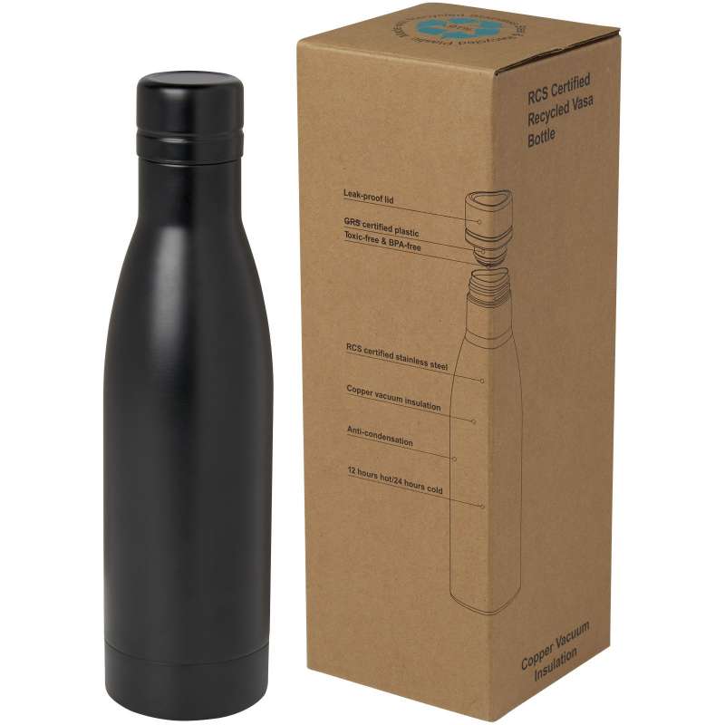 500 ml Vasa insulated bottle in RCS-certified recycled inox with vacuum insulation and copper coating - Recyclable accessory at wholesale prices