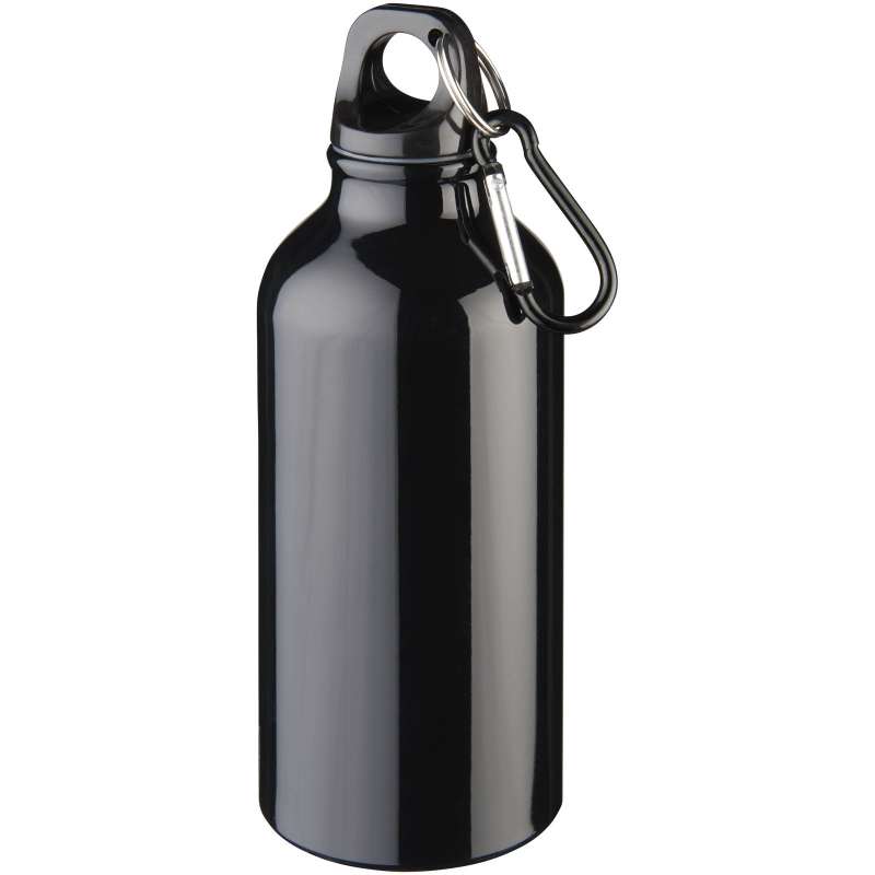 Oregon 400 ml water bottle in RCS-certified recycled aluminum with carabiner clip - Recyclable accessory at wholesale prices
