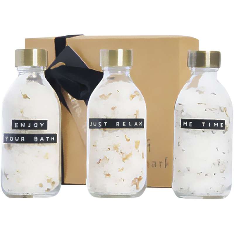 WELLmark Just Relax bath salt gift set with 3 x 200 ml bath salts - Bath set at wholesale prices