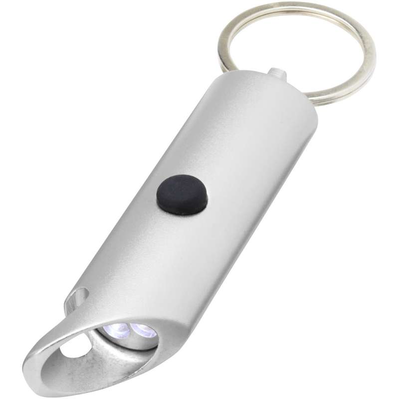 IPX Flare LED light in recycled aluminum and bottle opener with key ring - Bottle opener at wholesale prices