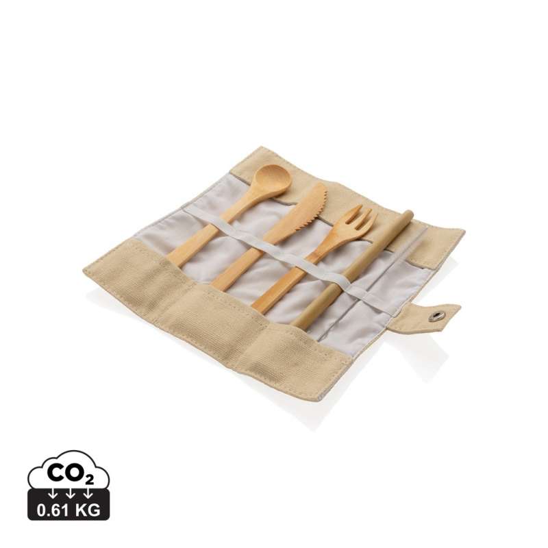 Reusable bambou travel cutlery set - Covered at wholesale prices