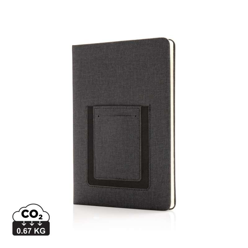 A5 notebook with phone pocket - Accessories set at wholesale prices