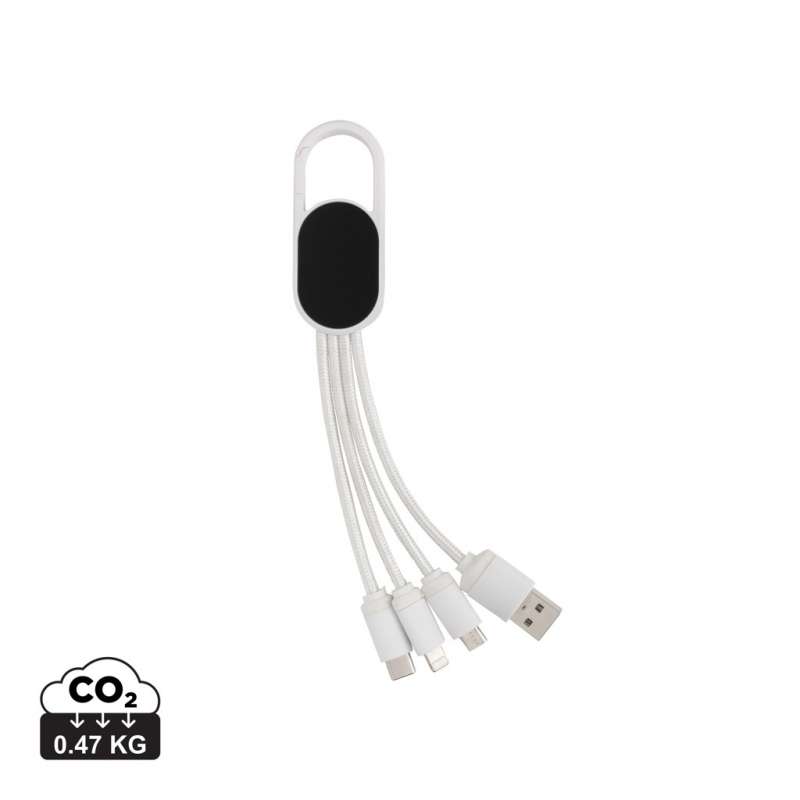 4-in-1 cable with carabiner - Phone accessories at wholesale prices