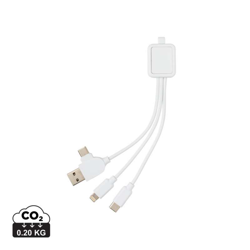 6-in-1 antimicrobial cable - Recyclable accessory at wholesale prices