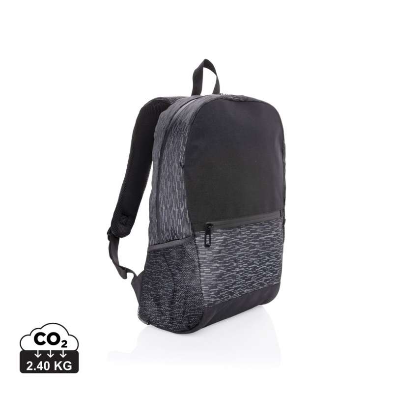 Reflective laptop backpack in RPET - Recyclable accessory at wholesale prices