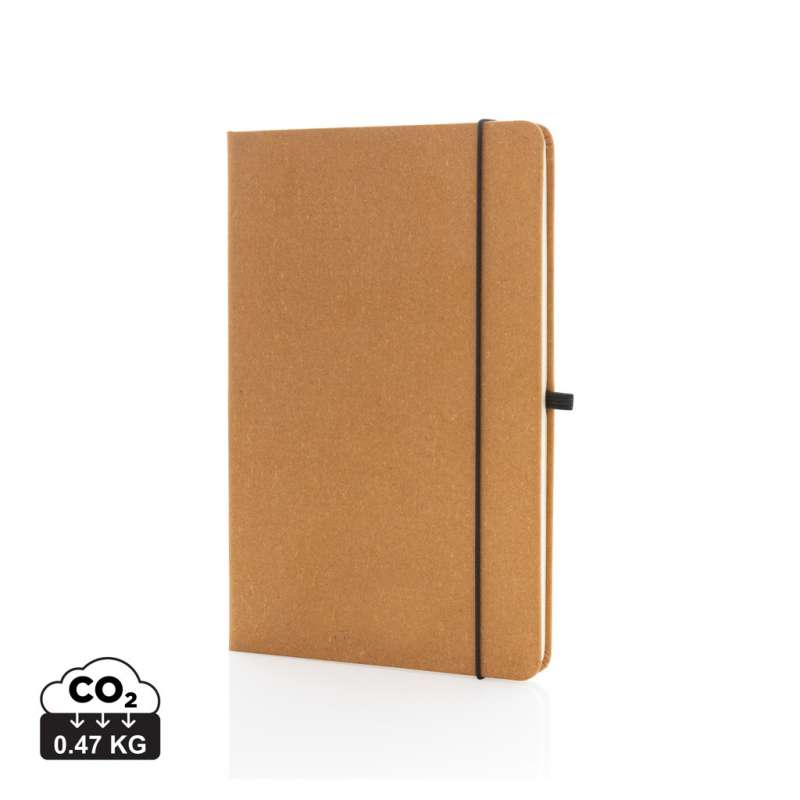 A5 hardcover notebook in recycled leather - Recyclable accessory at wholesale prices