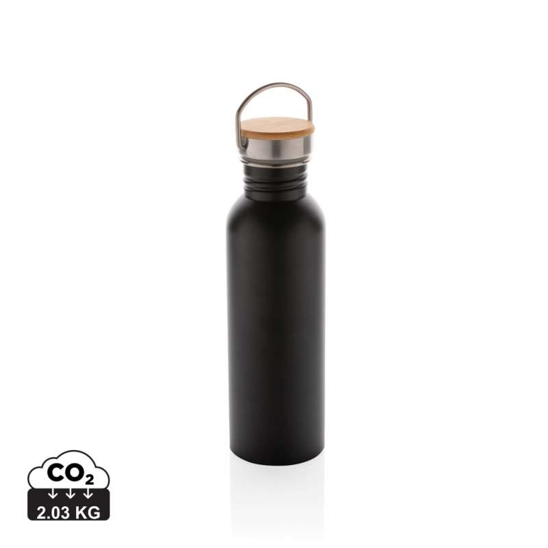 Stainless steel bottle with bambou lid - Wooden product at wholesale prices