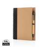 Kraft spiral notebook with pen - Recyclable accessory at wholesale prices